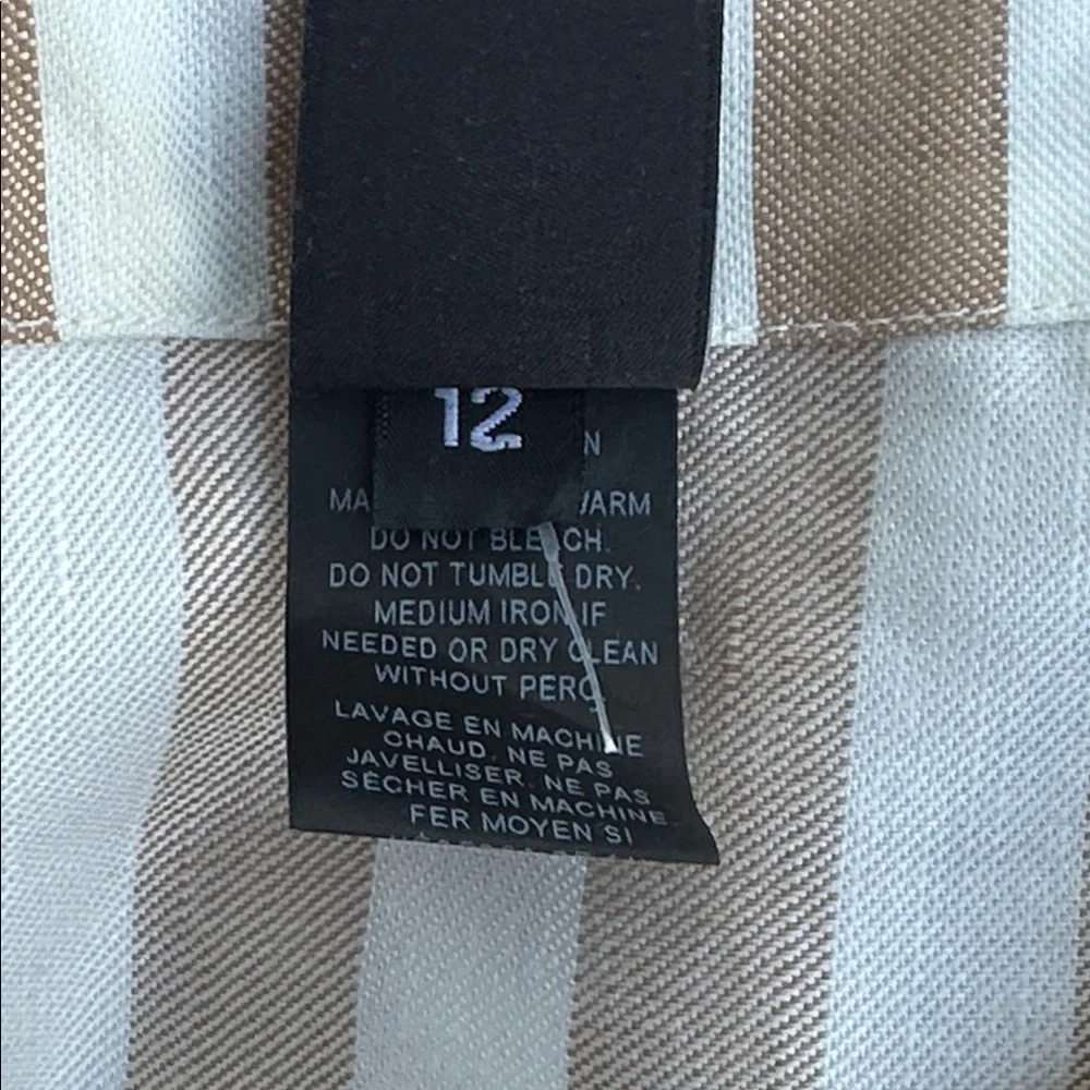 Zero + Maria Cornejo Sleeveless Stripe Folded High-Neck Dress Size 12